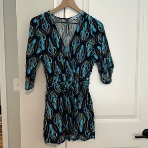 Escapada Living Printed Romper with Pockets and Belt Size L